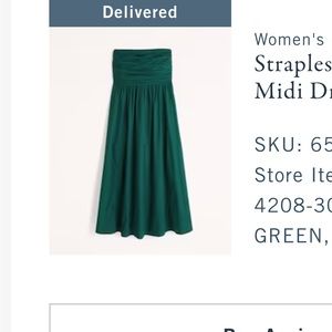 abercrombie strapless dress in green
